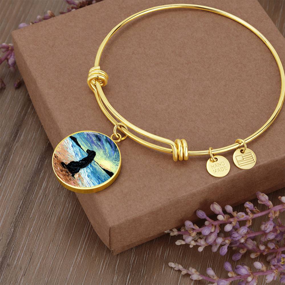 Beach Days - Black Labrador Round Charm Bracelet