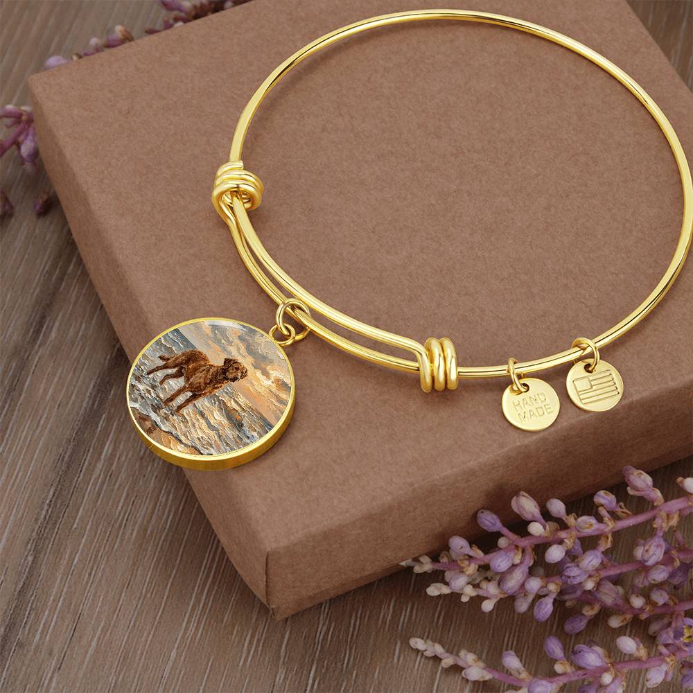 Beach Day - Chesapeake Bay Retriever Round Charm Bracelet