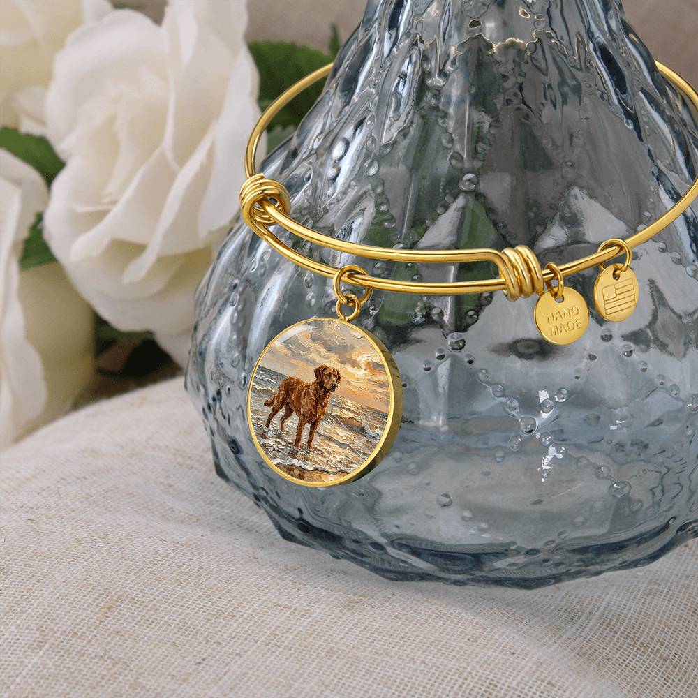 Beach Day - Chesapeake Bay Retriever Round Charm Bracelet