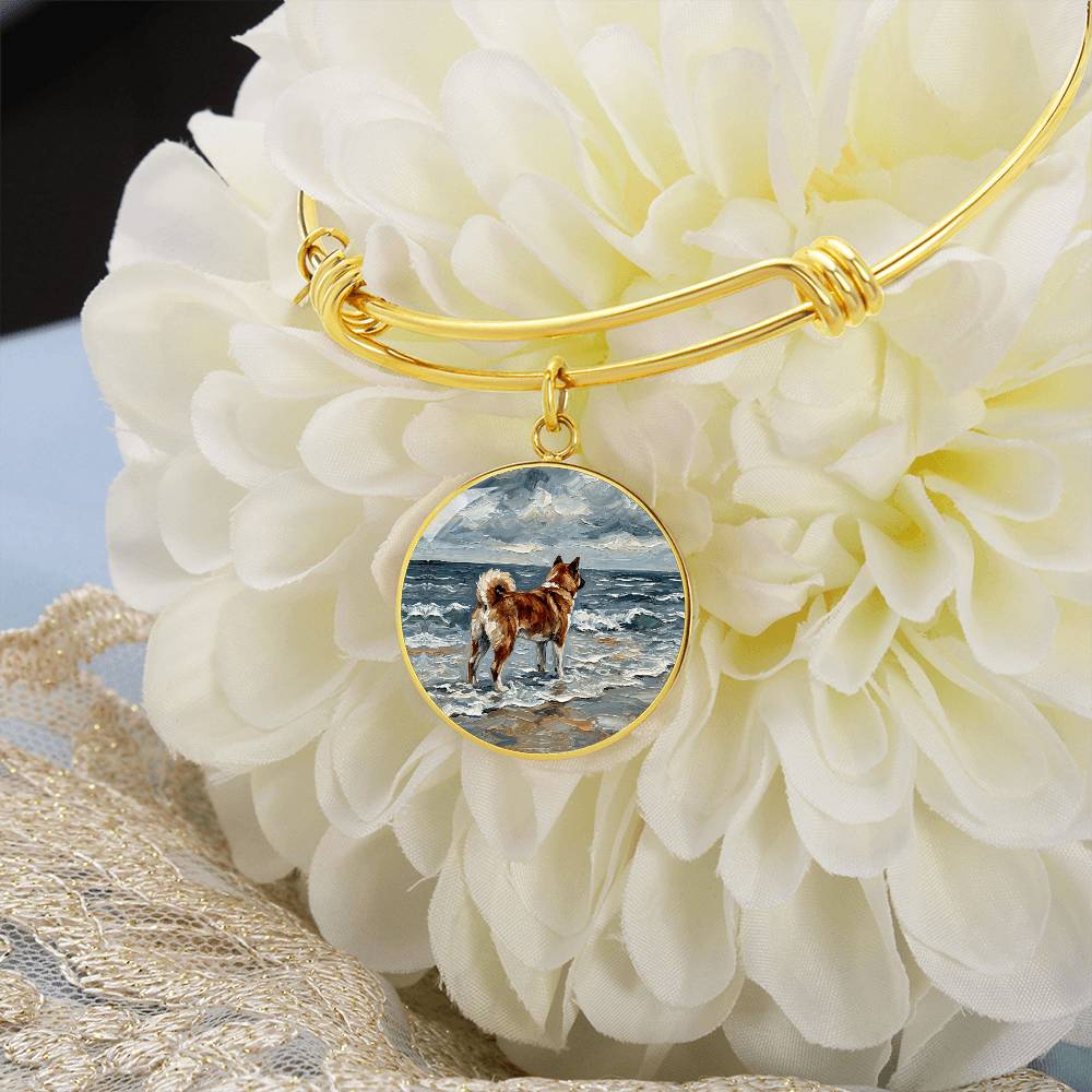 Beach Day - Akita Round Charm Bracelet