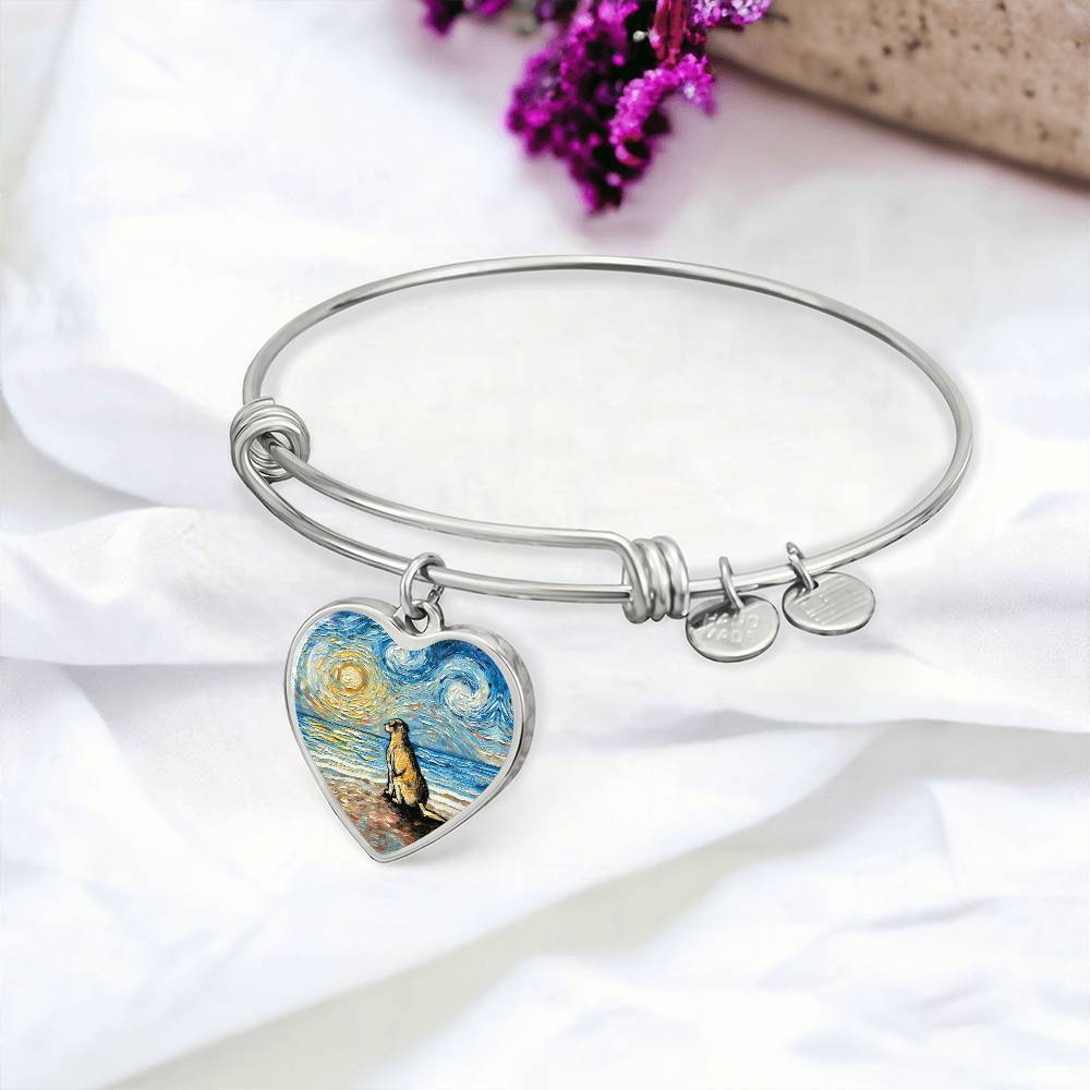 Beach Days - Yellow Labrador Heart Bangle