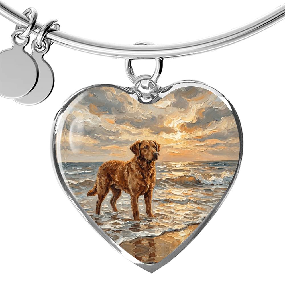 Beach Day - Chesapeake Bay Retriever Heart Bracelet
