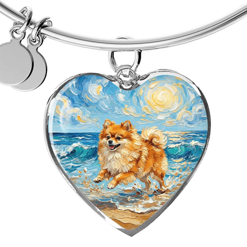 Beach Day - Pomeranian Heart Bracelet