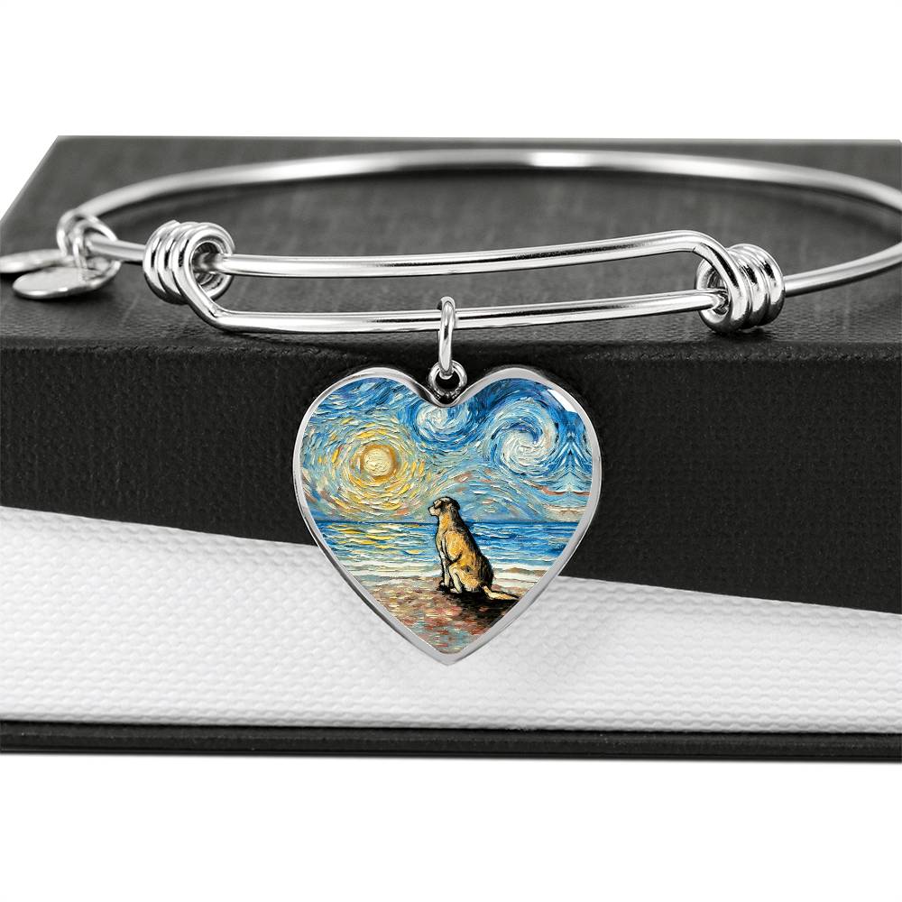 Beach Days - Yellow Labrador Heart Bangle