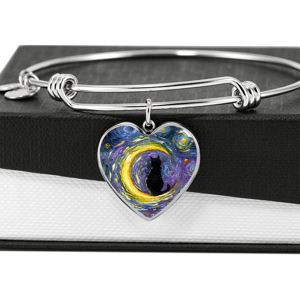 Luna Starry Night Heart Bangle Bracelet