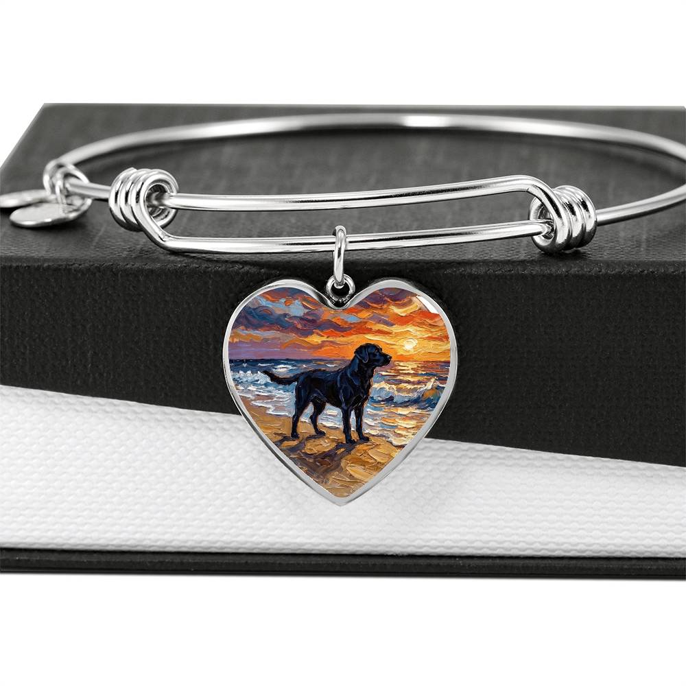 Summer Sunset - Black Labrador Heart Bracelet