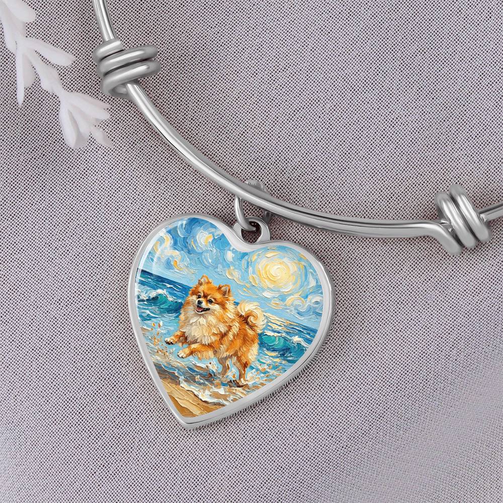 Beach Day - Pomeranian Heart Bracelet