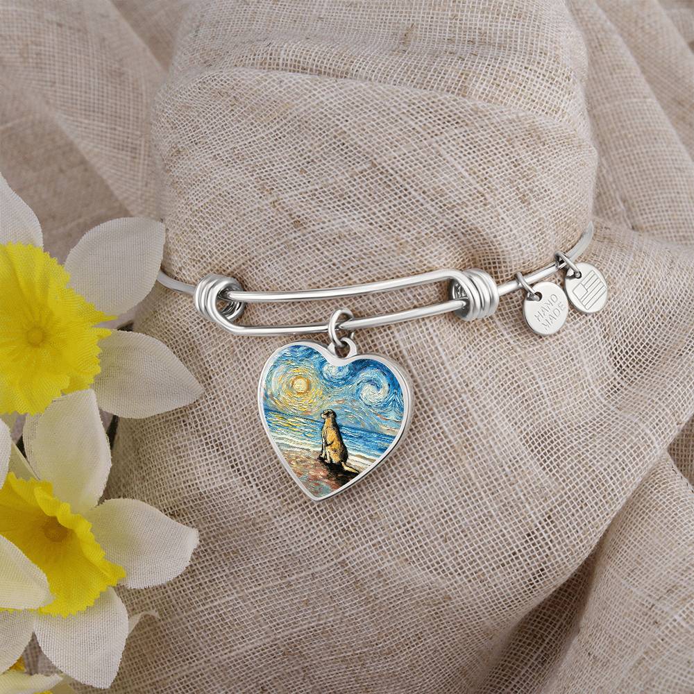 Beach Days - Yellow Labrador Heart Bangle