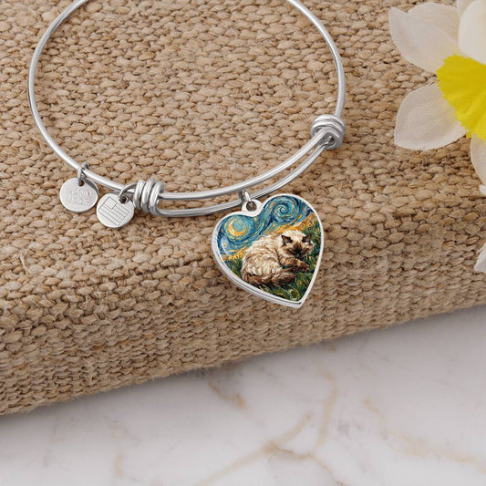 Sleepy Birman Heart Bracelet