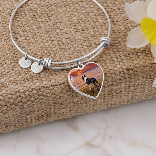 Beach Night - Boston Terrier Heart Bracelet