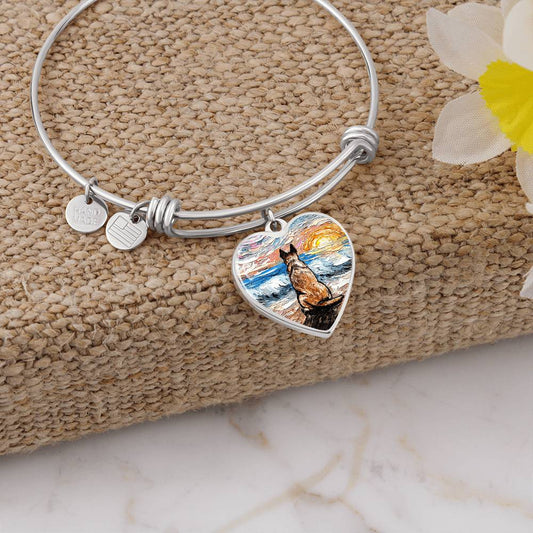 Beach Days - Red Heeler Starry Night Heart Bangle