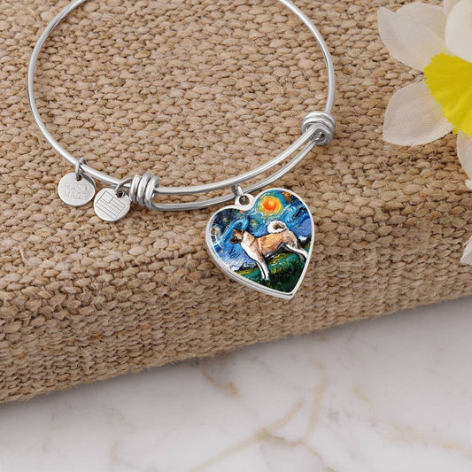 Akita Starry Night Heart Bangle
