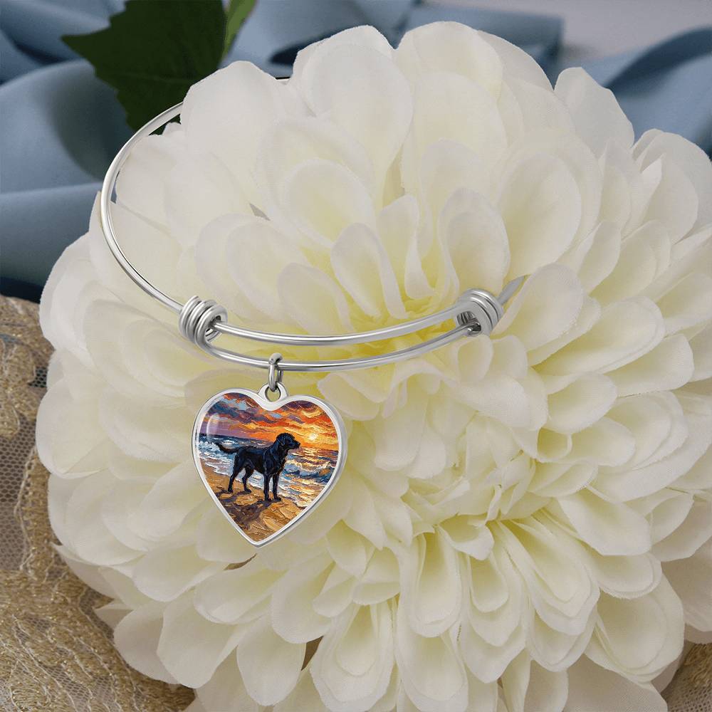 Summer Sunset - Black Labrador Heart Bracelet