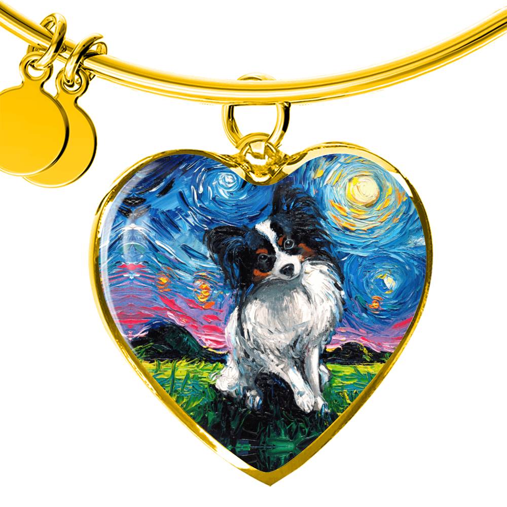 Papillon Starry Night Heart Bangle Bracelet