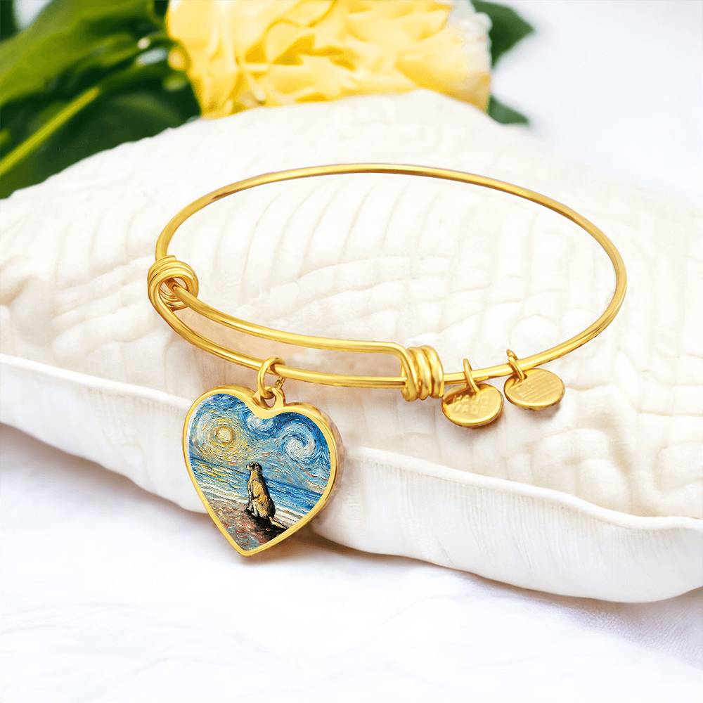 Beach Days - Yellow Labrador Heart Bangle