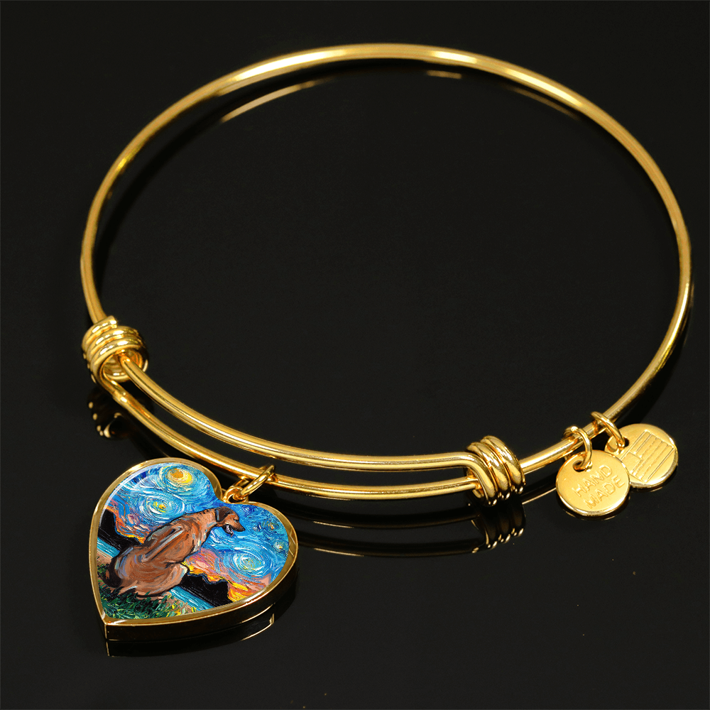 Rhodesian Ridgeback Starry Night Heart Bangle
