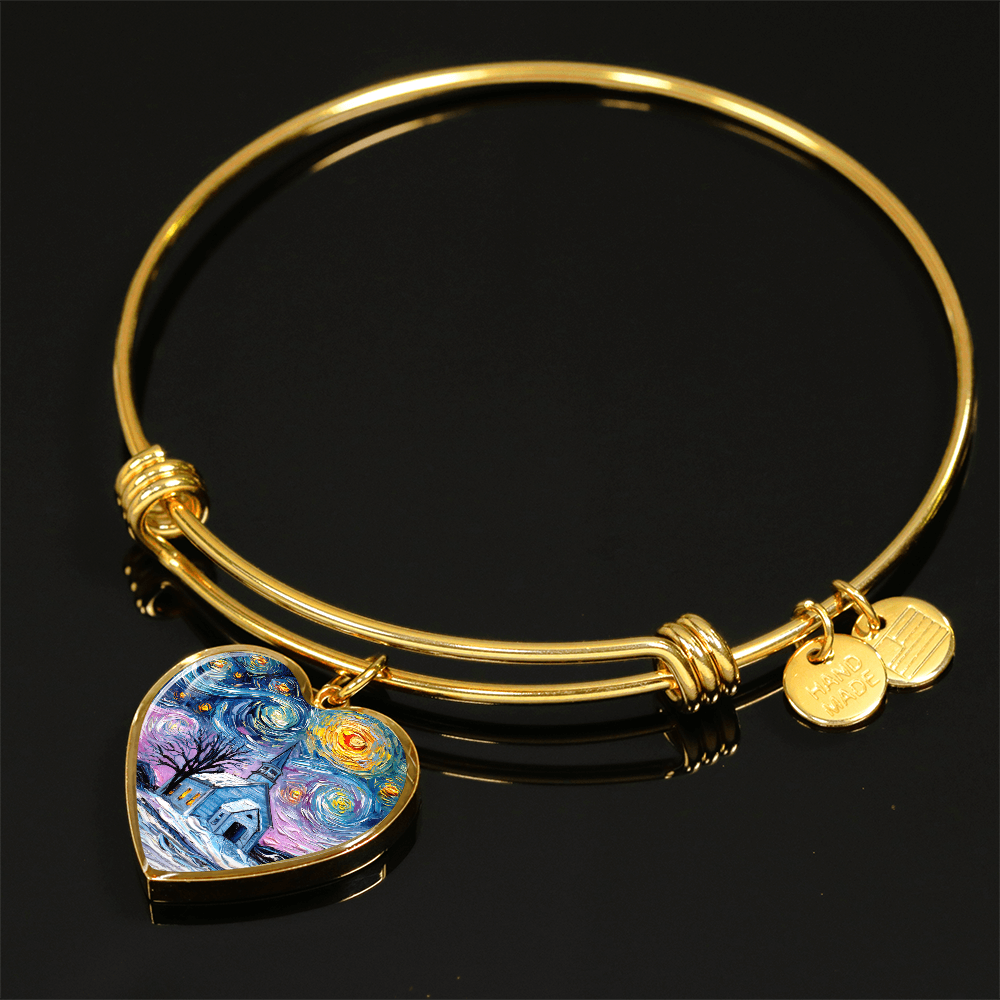 O Holy Night Starry Night Heart Bangle