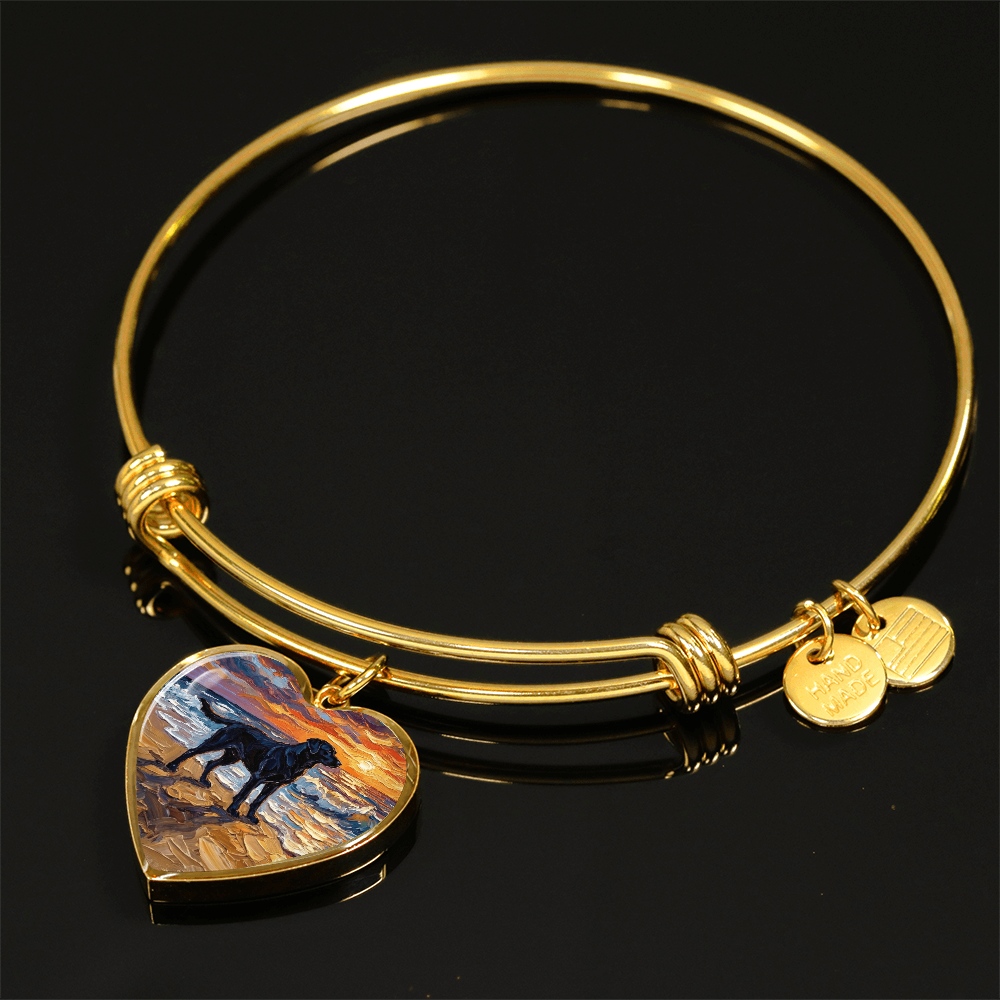 Summer Sunset - Black Labrador Heart Bracelet