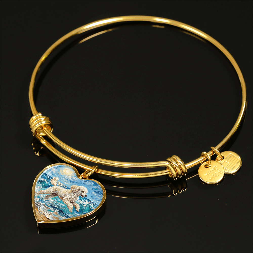 Beach Day - White Toy Poodle Heart Bracelet
