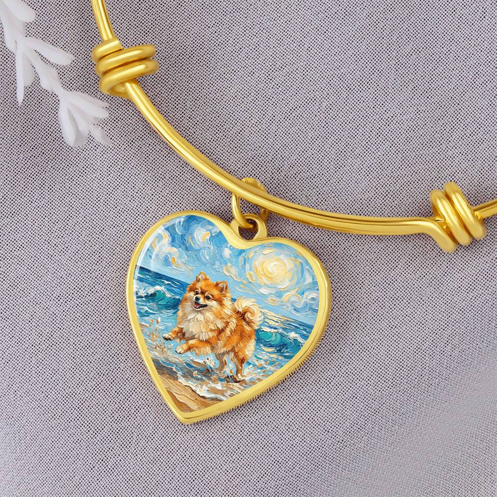 Beach Day - Pomeranian Heart Bracelet