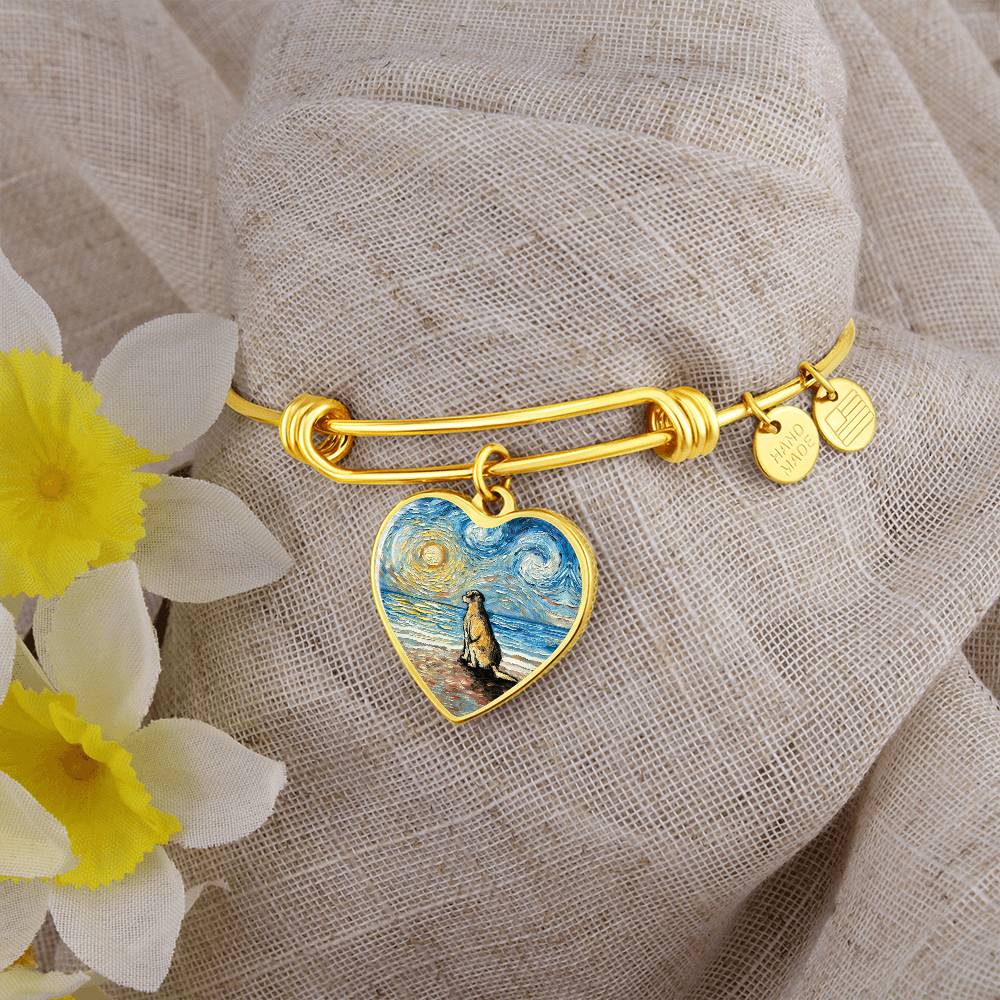 Beach Days - Yellow Labrador Heart Bangle