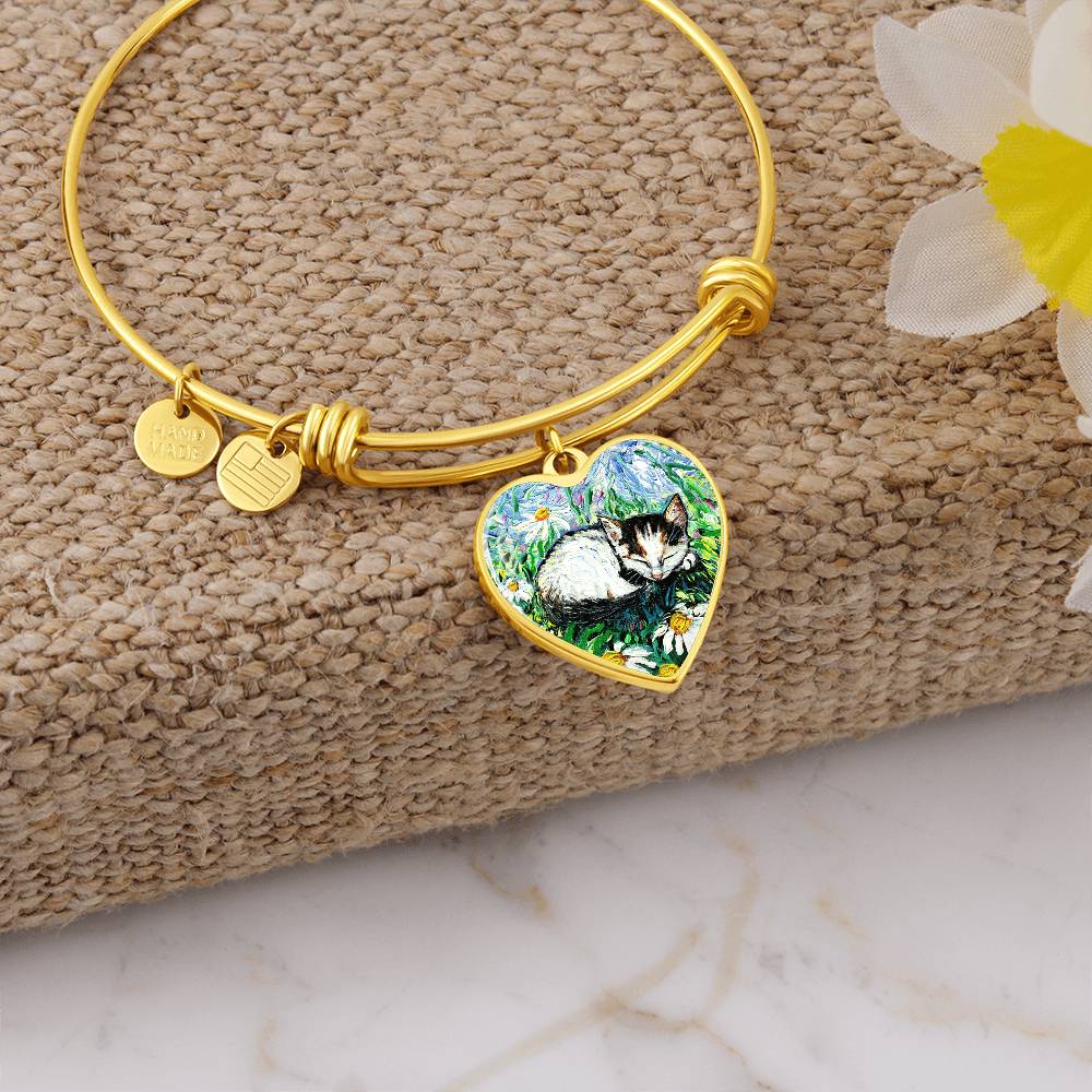 Sweet Dreams Starry Night Heart Bangle Bracelet