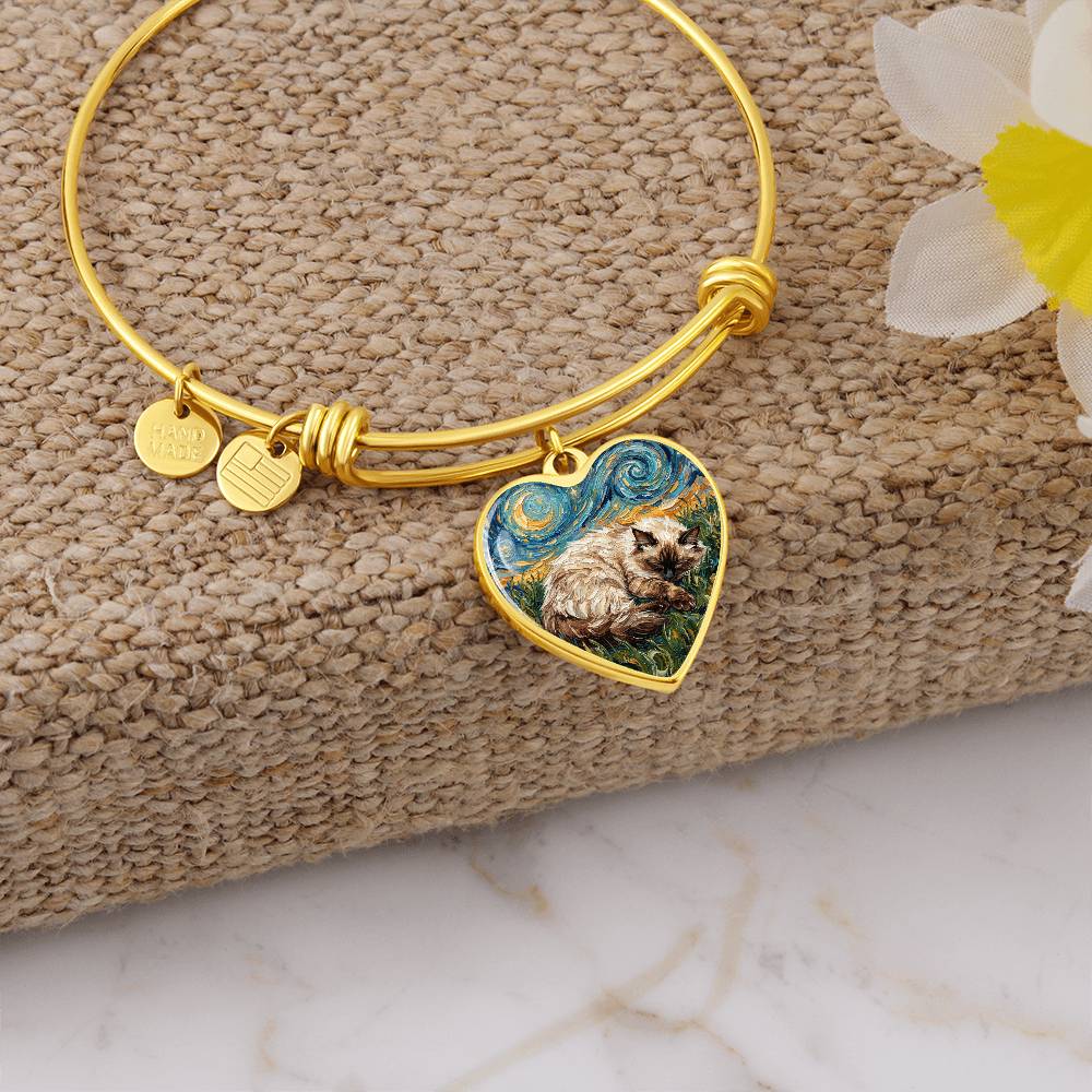 Sleepy Birman Heart Bracelet