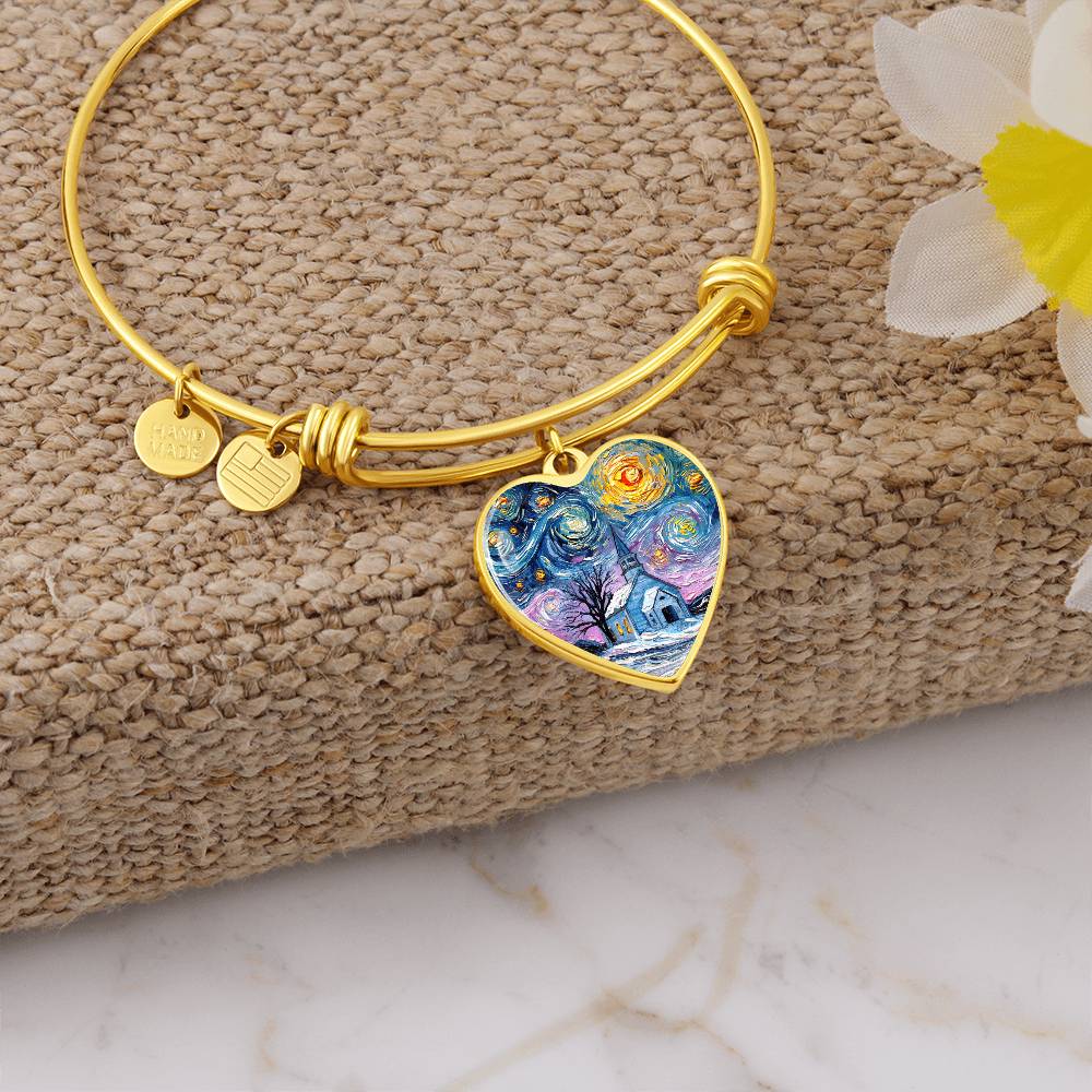 O Holy Night Starry Night Heart Bangle