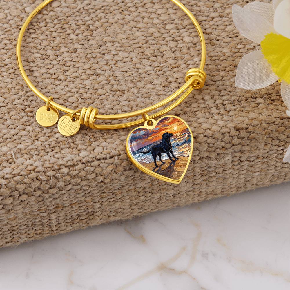 Summer Sunset - Black Labrador Heart Bracelet