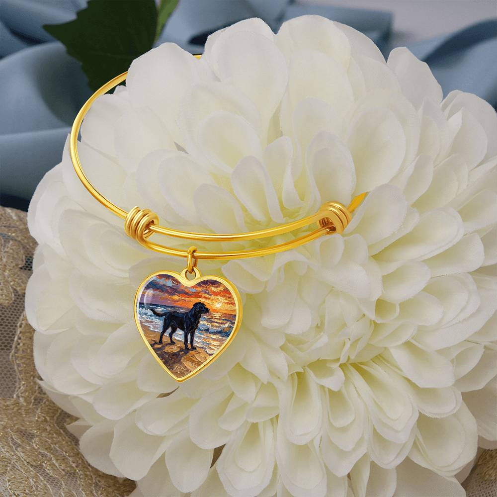 Summer Sunset - Black Labrador Heart Bracelet