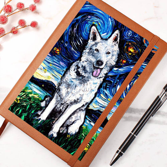 Swiss Shepherd Starry Night Leather Journal