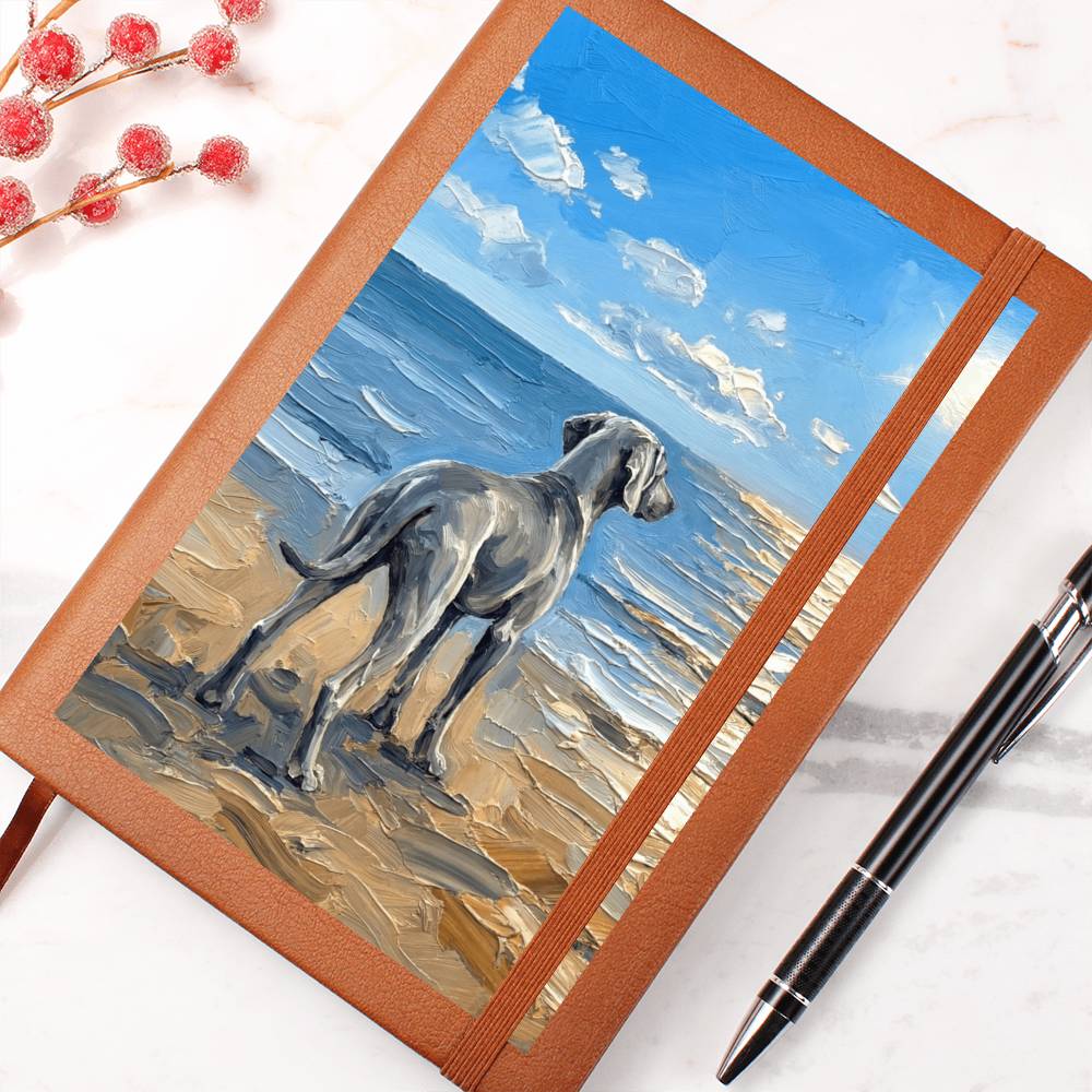 Beach Days - Weimaraner Leather Journal