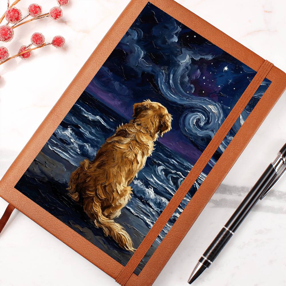 Beach Nights - Golden Retriever Leather Journal
