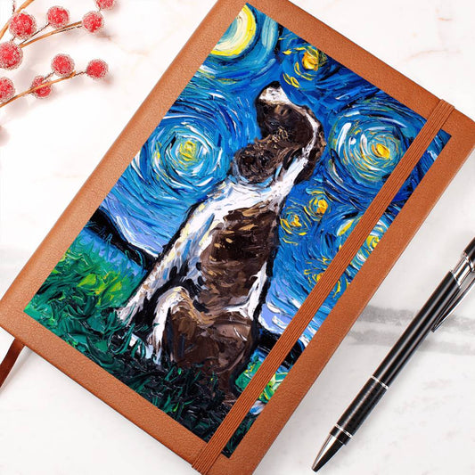 English Springer Spaniel Starry Night Leather Journal