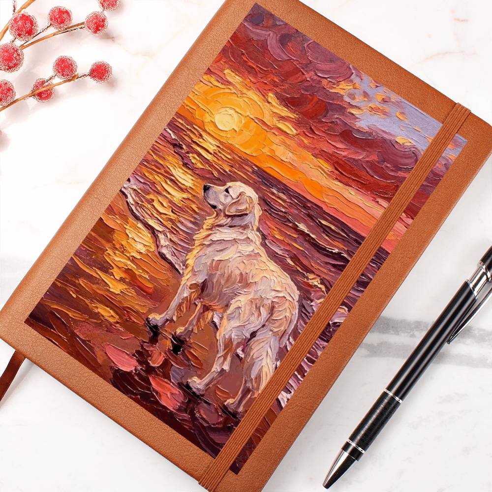Beach Day - Great Pyrenees Leather Journal