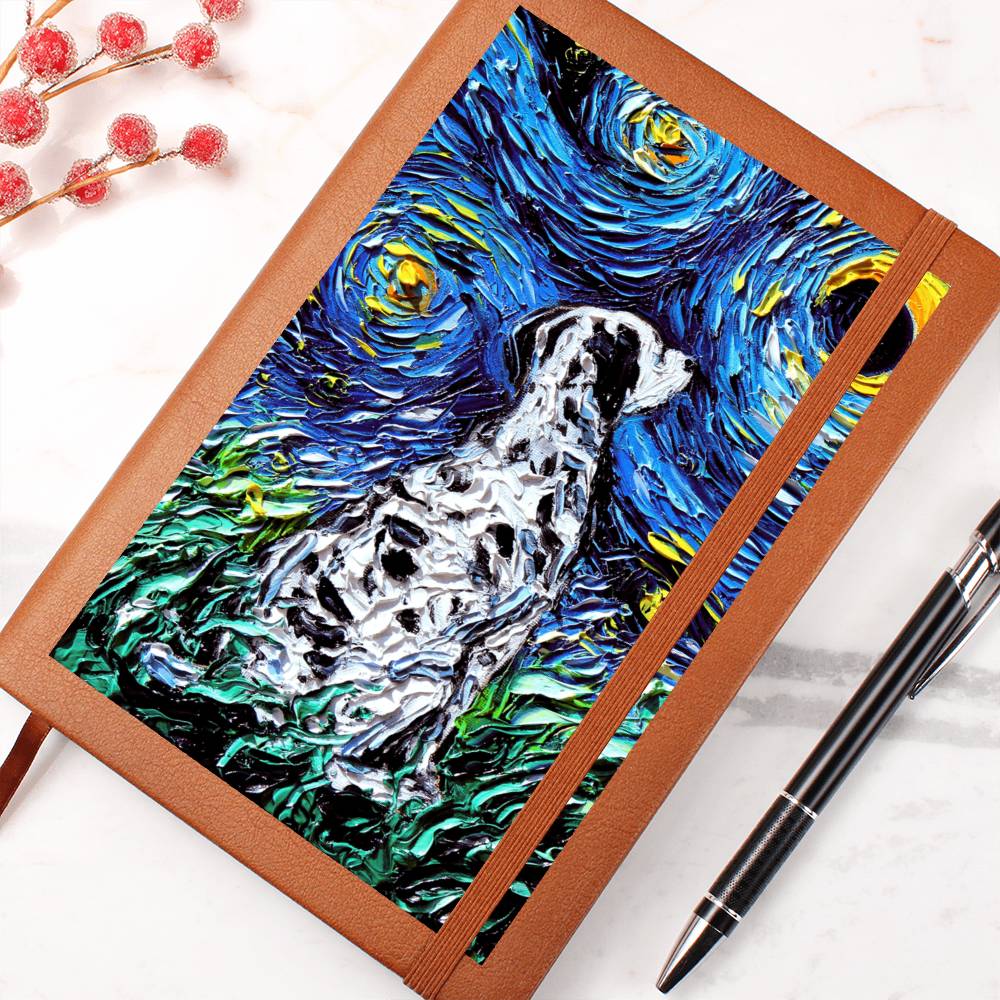 Dalmatian Starry Night Leather Journal