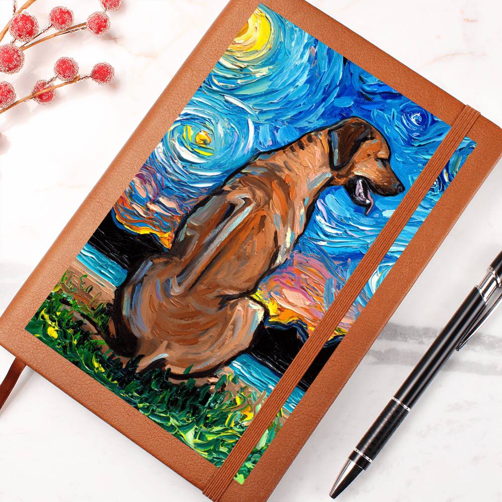 Rhodesian Ridgeback Starry Night Leather Journal