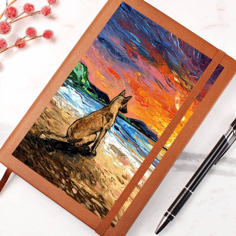 Belgian Malinois Starry Night Leather Journal