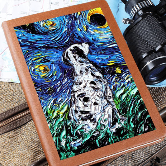 Dalmatian Starry Night Leather Journal