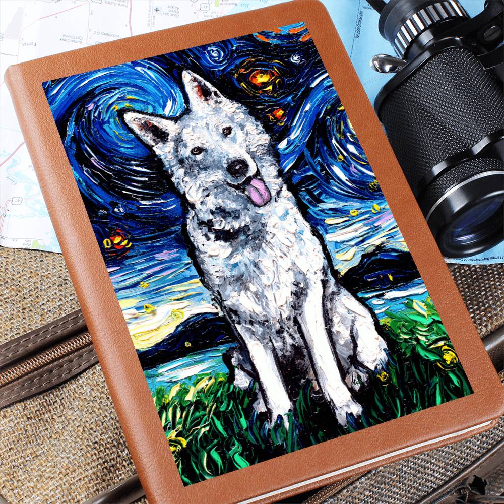Swiss Shepherd Starry Night Leather Journal