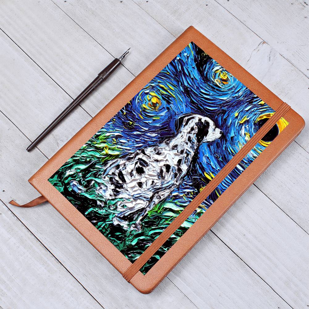 Dalmatian Starry Night Leather Journal
