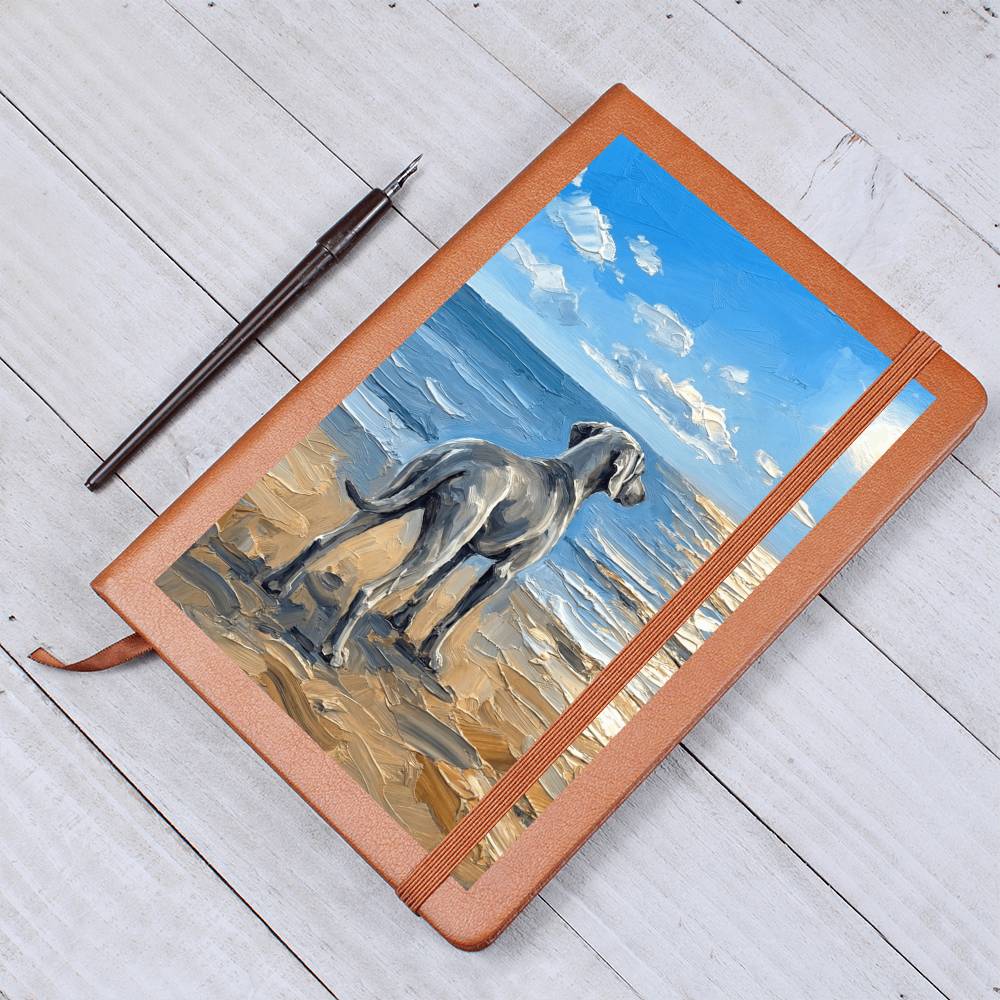 Beach Days - Weimaraner Leather Journal