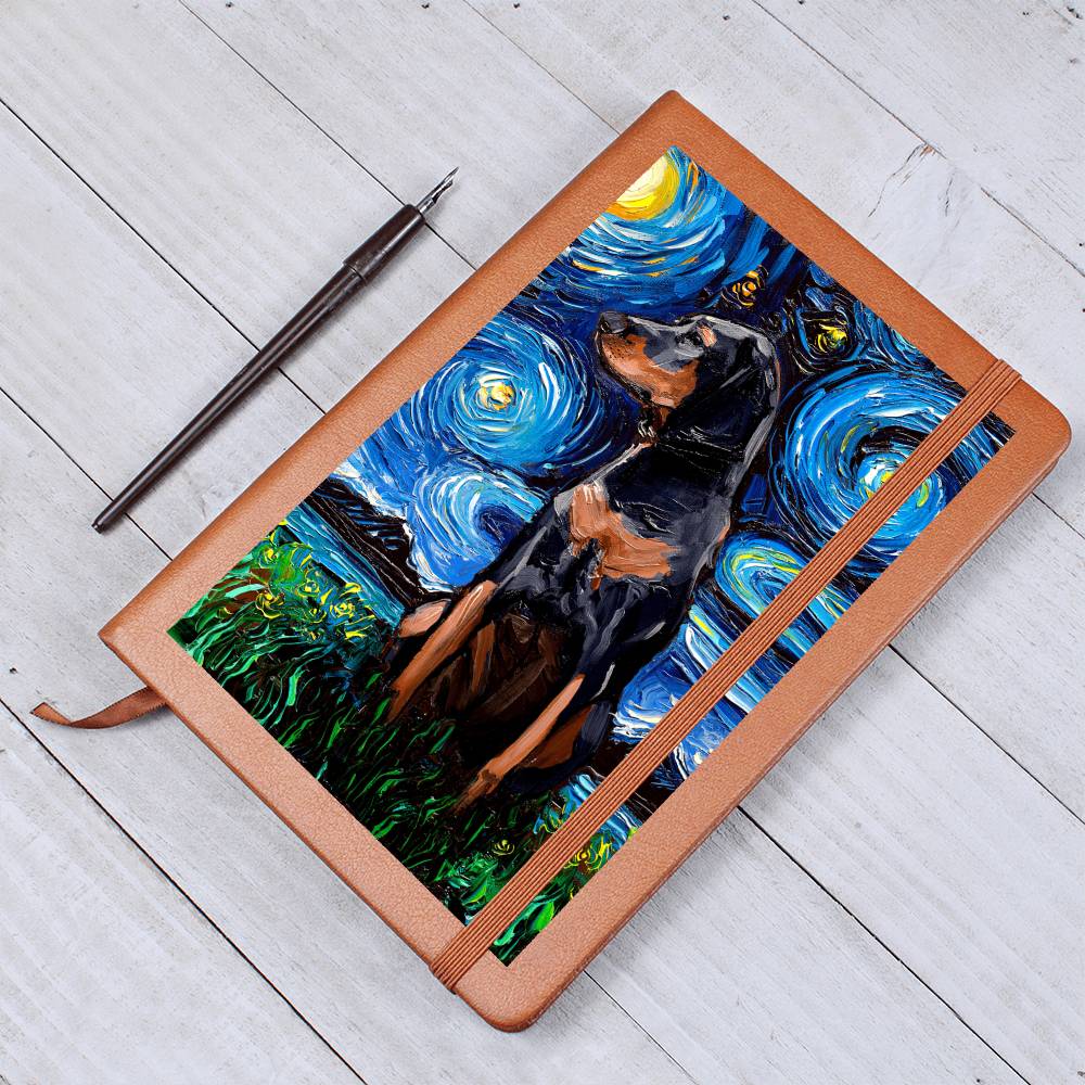 Black and Tan Coonhound Leather Journal