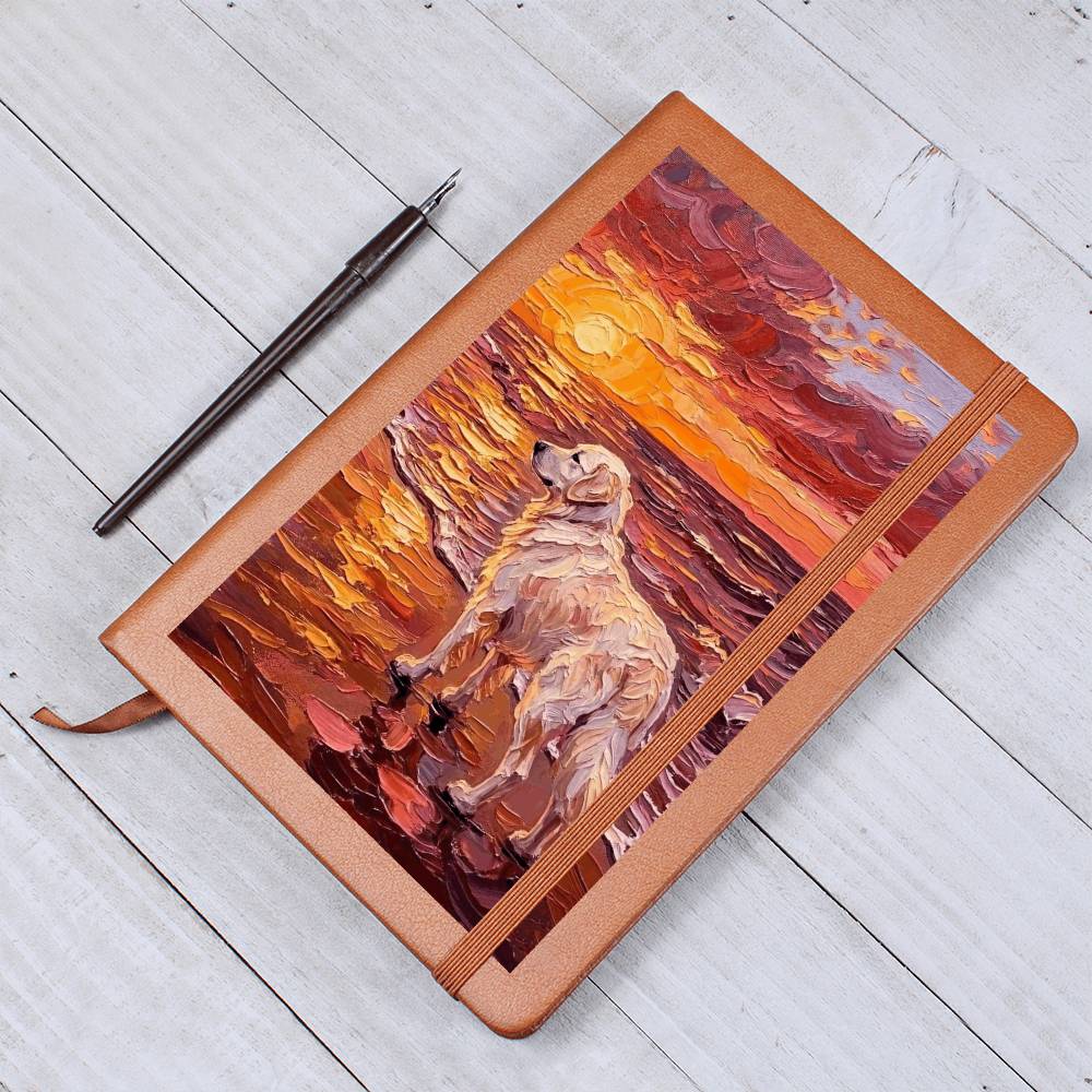 Beach Day - Great Pyrenees Leather Journal