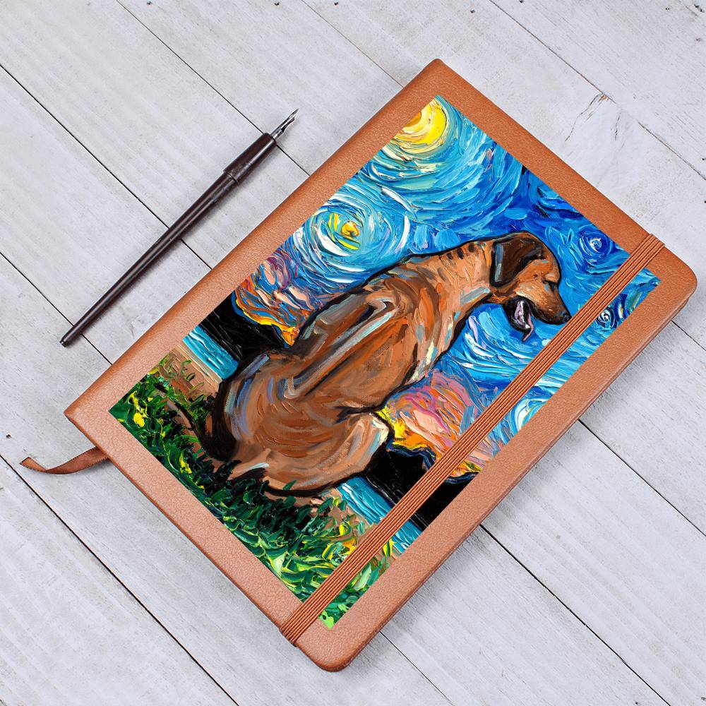 Rhodesian Ridgeback Starry Night Leather Journal