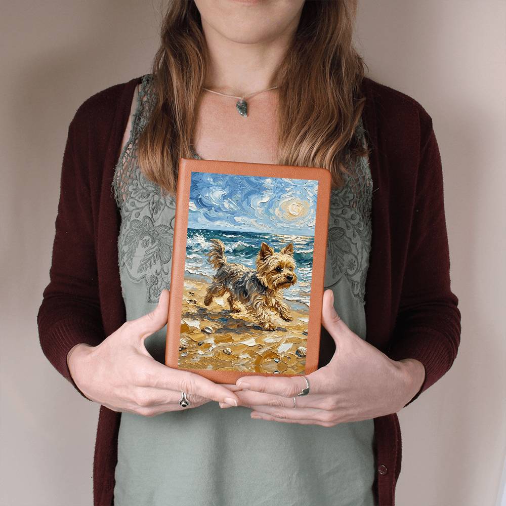 Beach Days - Yorkie Leather Journal