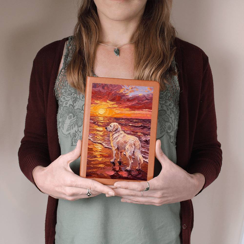 Beach Day - Great Pyrenees Leather Journal