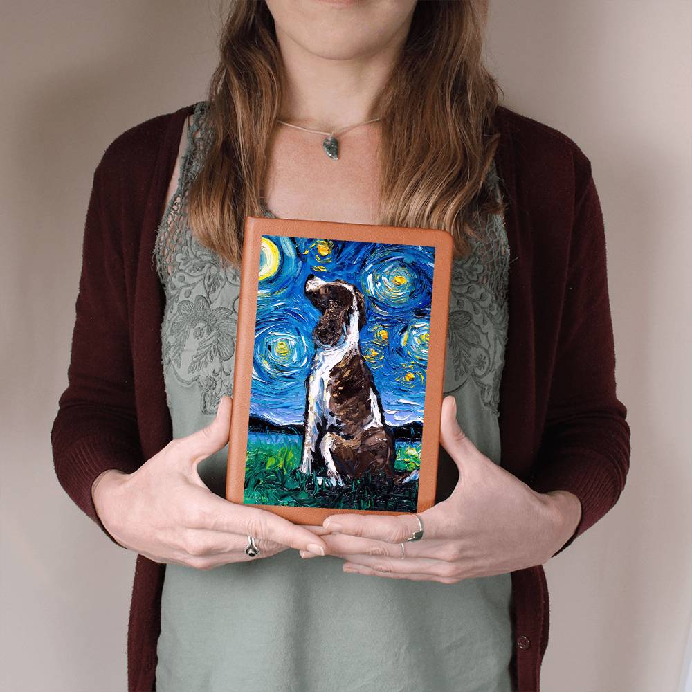 English Springer Spaniel Starry Night Leather Journal