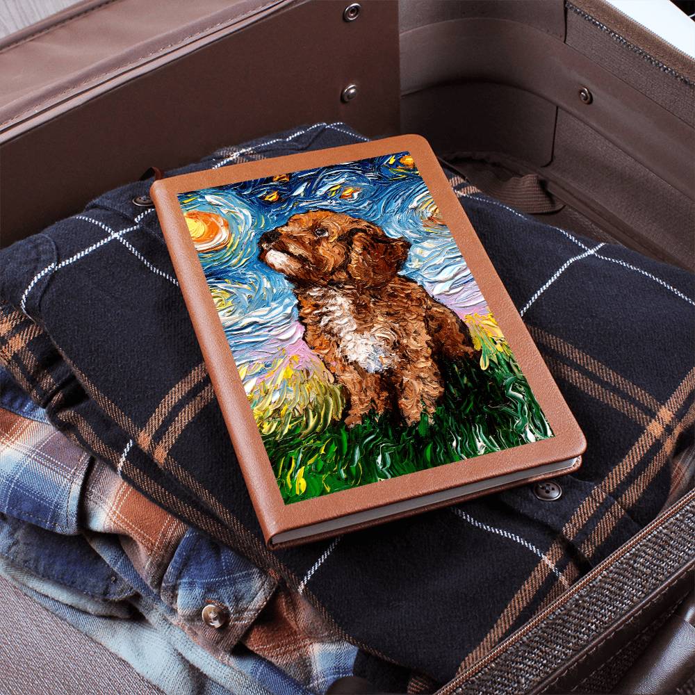 Cavapoo Starry Night Leather Journal