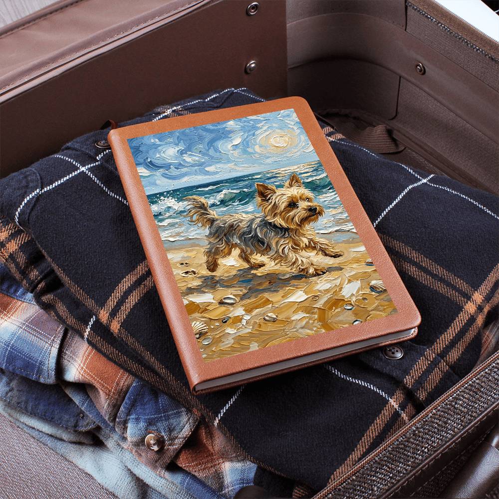 Beach Days - Yorkie Leather Journal